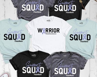 Stomach Cancer Support Squad Shirt Periwinkle Ribbon Awareness Tee, Gastric Cancer Shirt, Custom Cancer Family Tee,  Esophageal Cancer Shirt