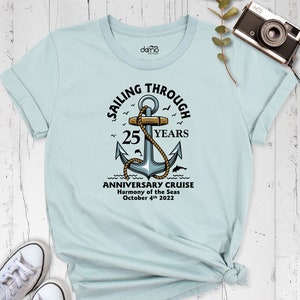 Custom Anniversary Cruise Shirt, 25th Silver Anniversary Shirt, Wedding Anniversary Cruise Tee Shirt, Personalized Anniversary Cruise Shirts