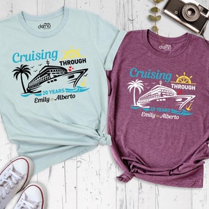 Custom Cruise Shirt Wedding Anniversary Cruise Shirt, Personalized Cruise Honeymoon Shirt, Family Vacation Tee, Gift for Couple Cruise Tee