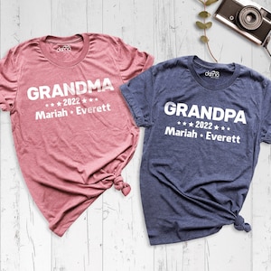 Grandma - Grandpa Custom Shirt With Grandkids Names Shirt, Nana Shirt, Grandparents Shirt, Personalized Grandchildren's Names Shirt