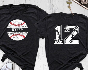 Baseball Shirt, Baseball Name and Number Shirt, Baseball Mom Shirt, Baseball Player Shirt, Baseball Team Tshirt, Baseball Lover Game Day Tee