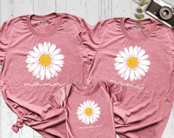 Daisy Mama Mimi Mini Matching Shirt First Mothers Day Custom Tee Shirt Mommy and Me Tshirt, New Mom  Gift Shirt, Personalized Mom Baby Shirt