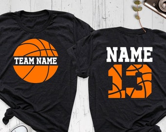 Custom Basketball Shirt, Personalized Basketball Team Name and Number Tshirt, Game Day Shirt, Basketball Mom Shirt, Basketball Season Outfit