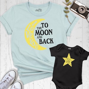I Love You To The Moon And Back Shirt, Star Baby Bodysuit, Mama and Mini Matching Shirts, Mommy and Baby Matching Outfit, New Mom Shirt