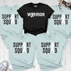 Lung Cancer Warrior Tshirt, Cancer Awareness Tee, Cancer Support Squad Shirt, Fighter Cancer Shirt, White Ribbon Tee, Motivational Group Tee