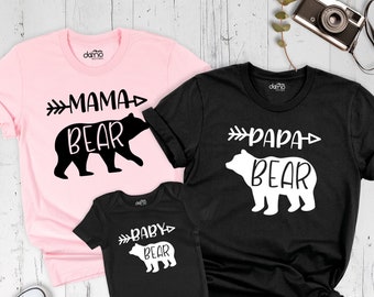 Family Bear Shirt, Matching Family Shirt, Baby Shower Tshirt, Mama Bear Tshirt, Papa Bear Shirt, Baby Bear Shirt, Custom Family Bear Outfit