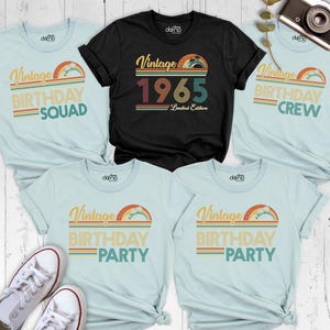 Custom 1965 Birthday Crew Shirt tee 60th Birthday Family Squad Shirt, Personalized Group Bday Tshirt, Vintage Birthday Tee, Grandma Gift Tee