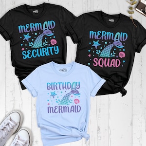 Mermaid Birthday Shirt, Mermaid Birthday Party Shirt, Matching Mermaid Squad Shirt, Girls Birthday Shirt, Security Birthday Mermaid Sea Tee