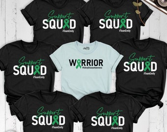 Kidney Disease Awareness Team Shirt, Support Squad Kidney Disease Shirt, Kidney Transplant Tee, Green Ribbon Group Shirt, Warrior Kidney Tee