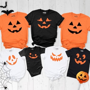 Pumpkin Face Shirt, Halloween Shirt, Pumpkin Family Face Shirt, Halloween Family Shirt, Cute Pumpkin Face Shirt, Halloween Party Shirt