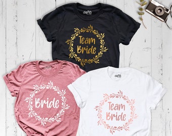 Team Bride Shirt, Bachelorette Party Shirt, Cute Bridal Crown Shirt, Wedding Party Shirt, Bridal Shower Bridesmaid Tshirt, Engagement Outfit