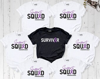 Support Squad Pancreatic Shirt, Purple Ribbon Cancer Team Shirt, Team Cancer Shirt, Pancreatic Cancer Support, Cancer Squad Shirt