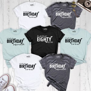 Hello Eighty Shirt, 80th Birthday Men Shirt, 80th Birthday Shirt, Hello Eighty T-Shirt, Est 1944, Birthday Shirt, Squad Birthday T-Shirt
