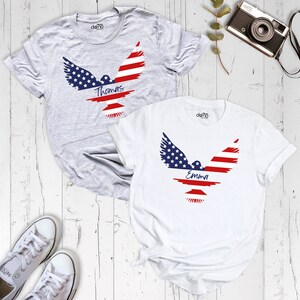 Personalized 4th Of July Name Shirt, Custom Patriotic Shirt, 4th Of July Shirt Personalized, Eagle Shirt Flag, USA American Flag Shirt