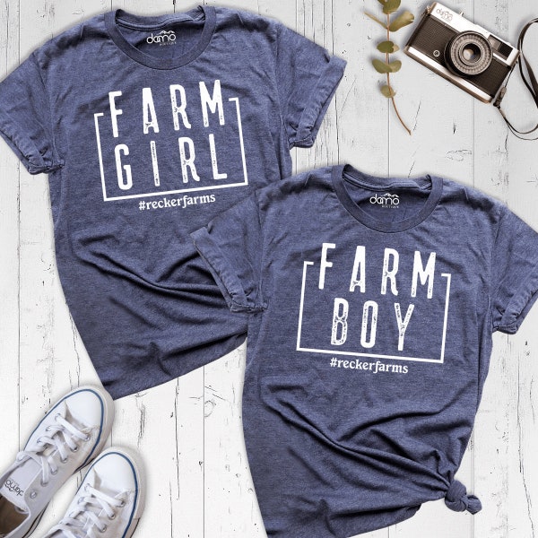 Custom Farm Shirt, Customizable Farm Name Shirt, Farm Name T-Shirt, Farm Girl Shirt, Farm Family Shirt, Matching Farm Shirt, Farm Life Shirt