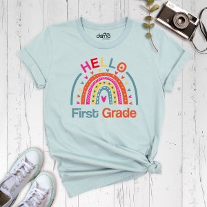 First grade teacher shirt, rainbow teacher shirt, 1st grade teacher, teacher gifts, first day of school, cute teacher Tshirt, back to school