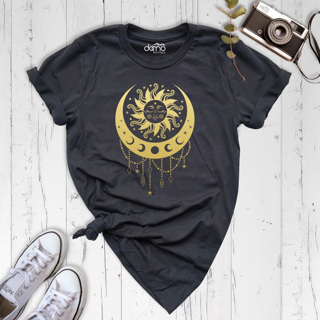 Sun Moon Stars Shirt, Mystical Shirt, Vintage T-shirt, Celestial Tee ...
