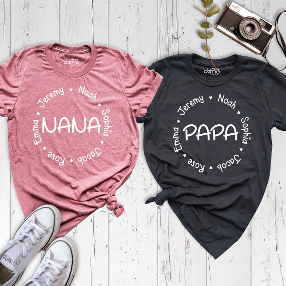 nana shirts with grandkids names