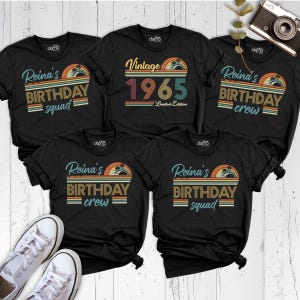 1965 Birthday Crew Shirt Custom 60th Birthday Squad Shirt, Personalized Group Bday Tshirt, Vintage Birthday Tee, Birthday Grandma Gift Tee