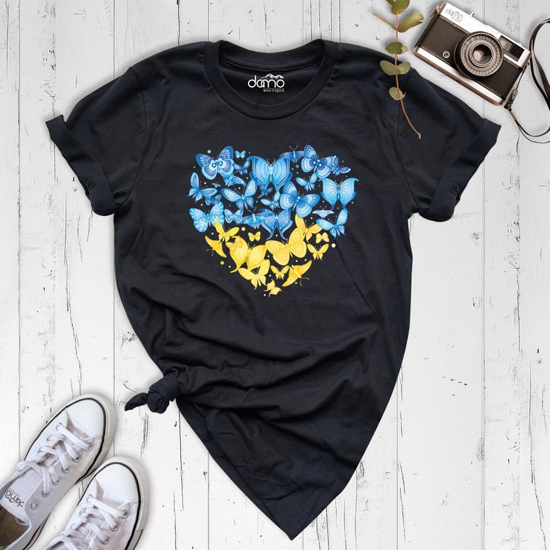 Ukraine charity shirt Ukraine Flag heart Shirt War Ukraine image 1