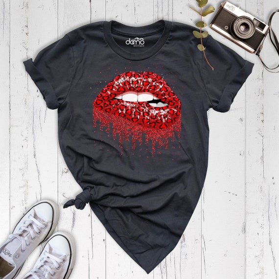 Camisa de labios rojos camisa de labios de corazon camisa de dia de San Valentin camisa
