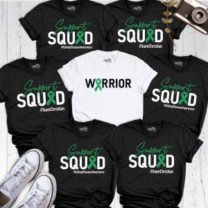 Kidney Disease Support Squad Shirt Green Ribbon Team Shirt Kidney Transplant Tee, Warrior Kidney Tee, Motivational Tee, Kidney Awareness Tee