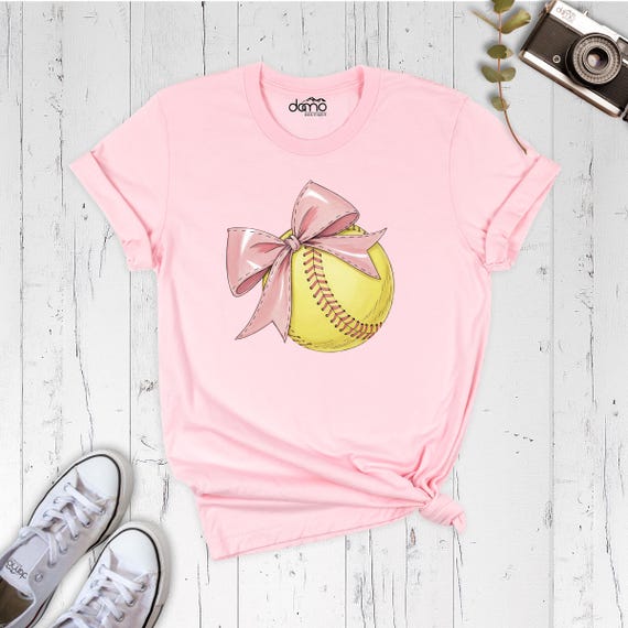 Coquette Softball Bow Shirt Softball Mom Shirt, Sports Mama Shirt, Softball Gift Shirt, Bow Shirt, Softball Player Tee, Softball Season Tee