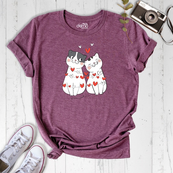 Valentine's Day Cat Shirt, Couple Love of Cat Shirt, Little Hearts Valentine's Day Shirt, So Sweet T-Shirt, Best Friend shirt, Love Shirt