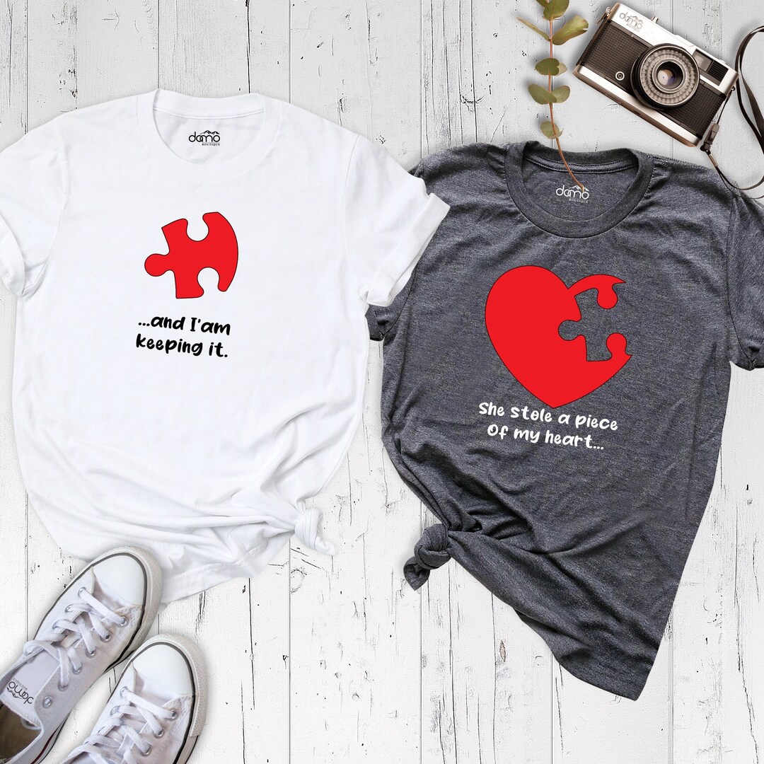 Puzzle Heart & Puzzle Piece Shirt, Puzzle Couple Shirt, Puzzle Heart Shirt, Valentine's Day