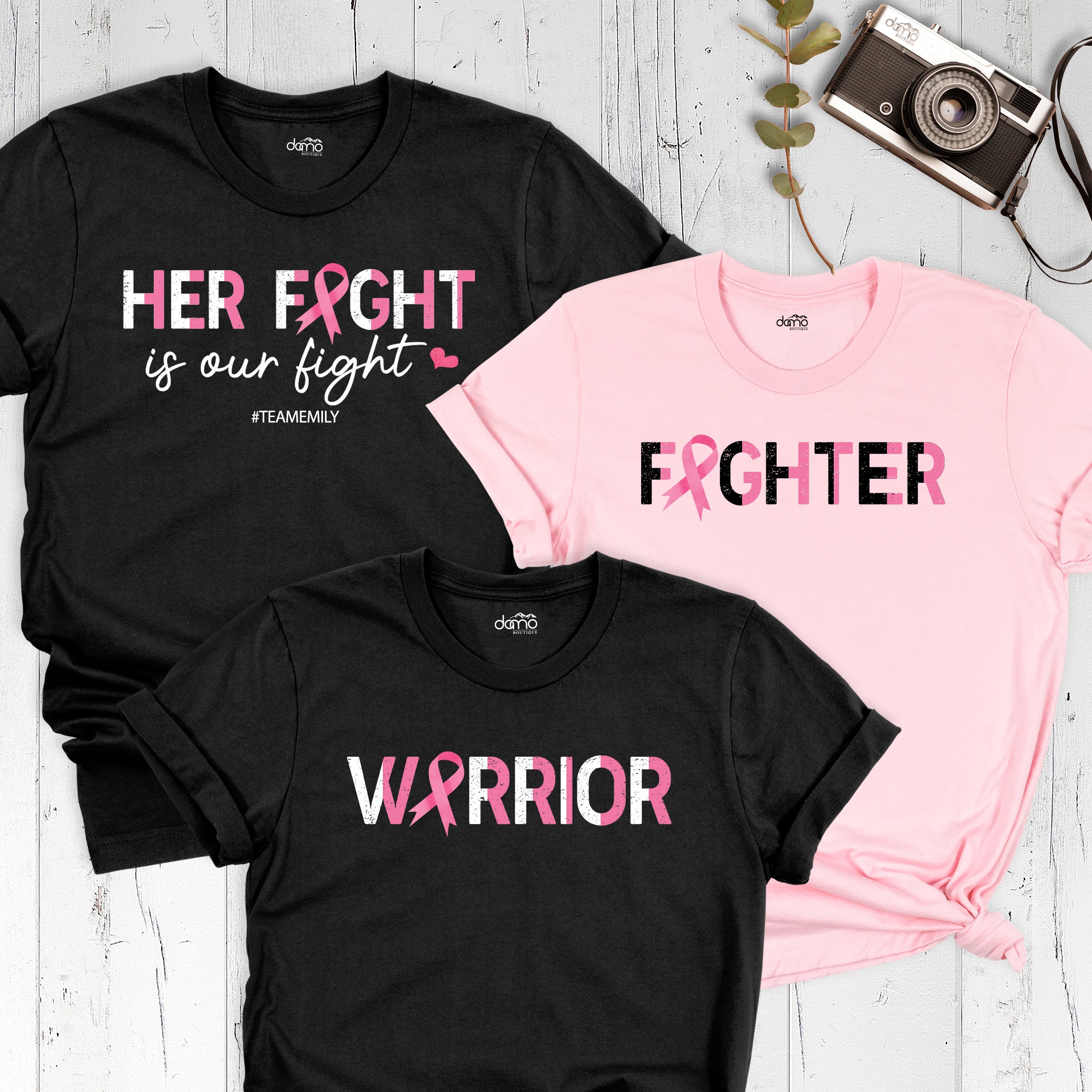thumbnail image 2 of Her Fight Is My Fight Breast Cancer Awareness Ribbon Month T-Shirt 2 of 10