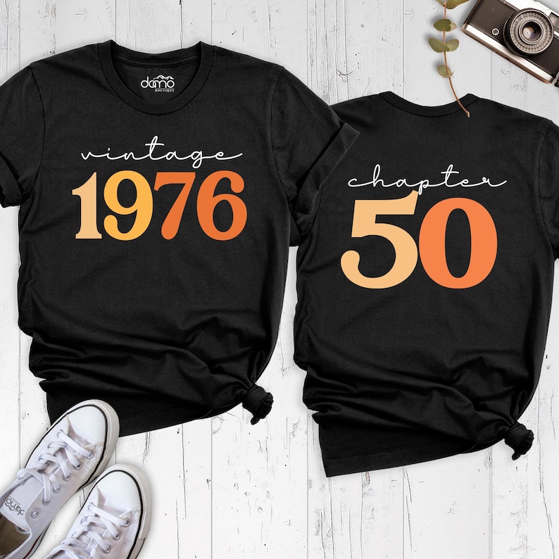 Camiseta vintage de cumpleaños de 1976, capítulo 50, para mujer, regalo de 50 cumpleaños, clásica de 1976, para celebrar los 50 años imagen 10