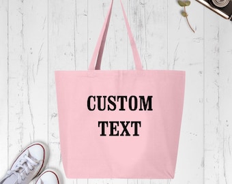 Custom Text Zippered Bag Personalized Your Own Tote Bag, Create Your Bag, Custom Gift Bag, Customized Bag, Custom Birthday Gift Bag