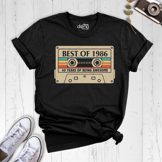 1986 Vintage Shirt, 40th Birthday Tee, 1986 Cassette Shirt, 40th Birthday Gift Shirt Vintage 1986 Tees, 1986 Retro tee, 1986 Birthday Tee