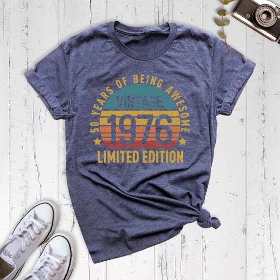 50th Birthday Party Women Shirt, Vintage 1976 Shirt, Limited Edition 1976 Tshirt, 50 Years Of Being Awesome Outfit, Best Friend Birthday Tee