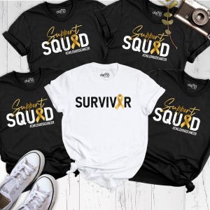 Childhood Cancer Shirt, Gold Ribbon Awareness Shirt, Kids Cancer Team Tshirt, Support Squad Shirt, Cancer Survivor Tee, Motivational Shirt