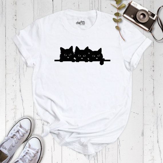 Cat Sibling Shirt, Kitty Shirt, Cute Cats Shirt, Cat Lover T-Shirt, Cat Silhouette Shirt, Kitten Shirt, 3 Little Cats Shirt, Shy Kittens Tee