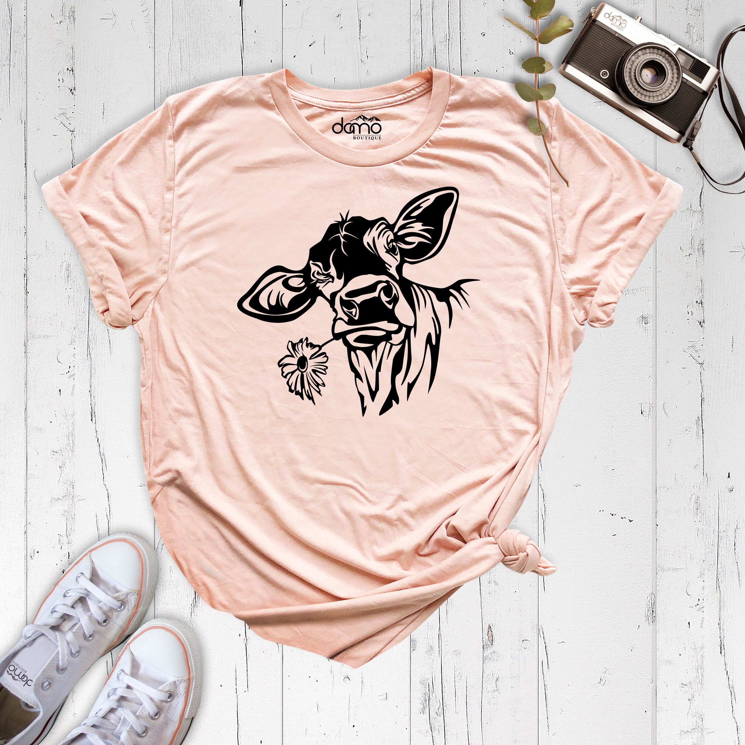 Seeyoushy Women's Floral Print T-Shirt - Casual Summer Top With Funny Graphic In Pink (Medium) - View #5