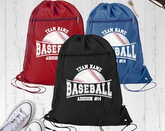 Custom Baseball Backpack Baseball Mom Bag, Baseball Team Bag Personalized Gym Bag, Player Baseball bag, Custom Sport Drawstring Bag