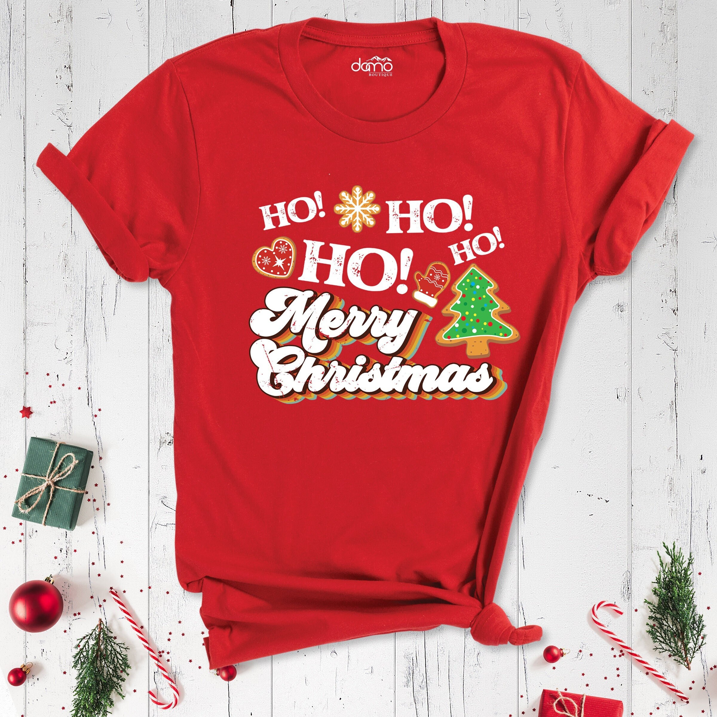 Shirt, Pine Ho Christmas Merry Ho Christmas Heart Etsy Party Holiday Christmas Ho Ho Tees Shirt, Outfit, Snowflake Tree Tshirt, - Winter Christmas