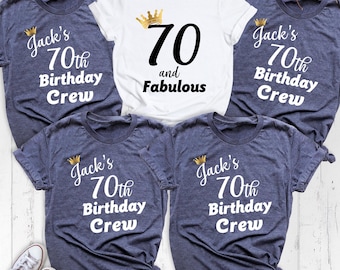 Chemise des 70 ans, anniversaire de la famille, équipage des chemises, t-shirt des années 70 et fabuleux, t-shirt personnalisé pour l'anniversaire de groupe, t-shirt d'anniversaire de grand-père, chemise de fête d'anniversaire