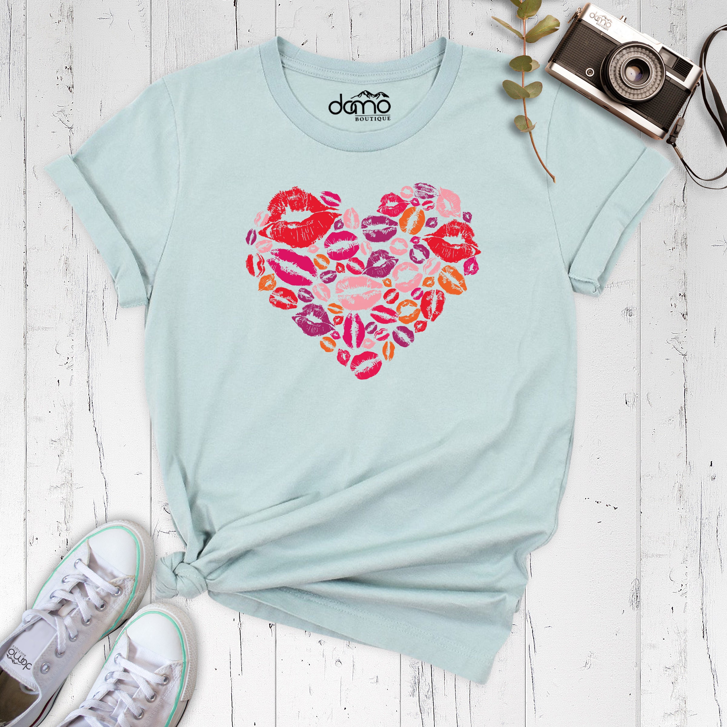 Heart Lips Shirt, Valentines Day Shirt, Couple Heart Shirt, Love