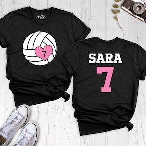 Personalized Name Volleyball Heart Shirt, Custom Senior Volleyball Mom Shirt, Volleyball Team Shirt, Volleyball Girl Tee, Volleyball Day Tee