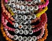 Beaded jewelry custom beaded jewelry bracelet necklace ring anklet earring letter beating bracelet sayings