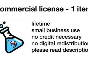 Commercial license (1 item) - small business - lifetime - please read description