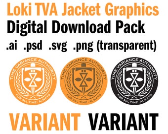 Loki Variant TVA logo jacket - svg ai psd png Digital Download Pack - transparent