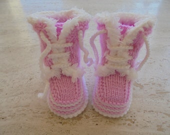 Instant download knitting pattern baby fur booties/boots/bootees - quick and easy - makes three sizes