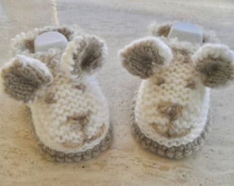 Instant download knitting pattern baby bear booties/shoes quick and easy makes three sizes