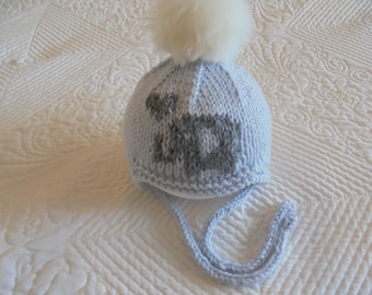 Instant download knitting baby hat elephant- unisex hat pattern pdf makes four sizes