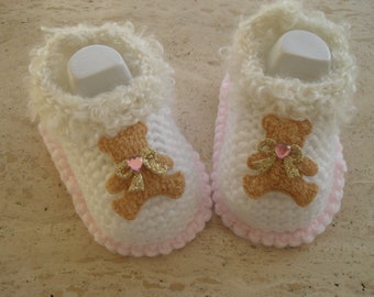 Instant download knitting pattern baby girl shoes/booties - quick and easy makes three sizes