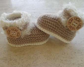 Instant download knitting pattern baby booties unisex - makes three sizes 0-3 3-6 6-9 months